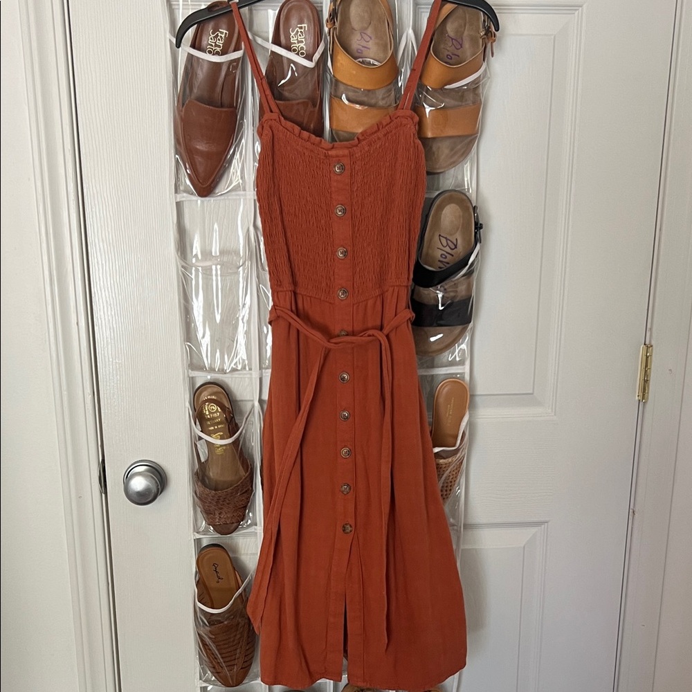 Abercrombie Midi Dress in Rust